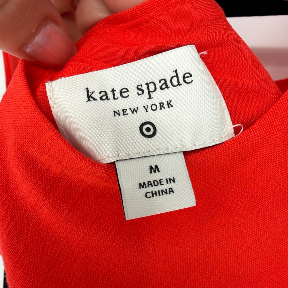 KATE SPADE X TARGET SLEEVELESS RED SHIFT DRESS SCALLOPED HEM NWT MEDIUM - Picture 6 of 8